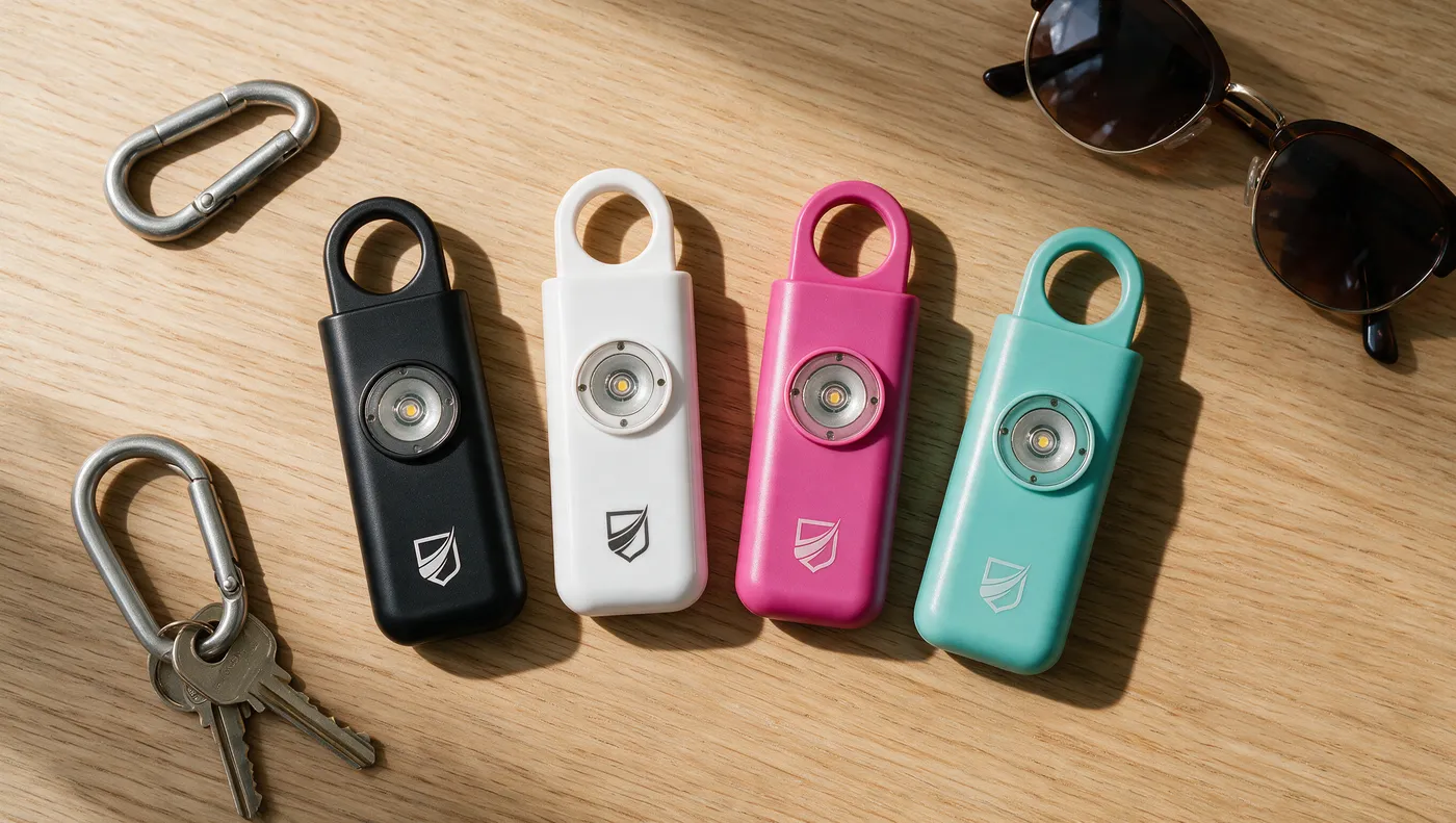 All four Original Defense Siren colorways laid out on a table with keys and a carabiner